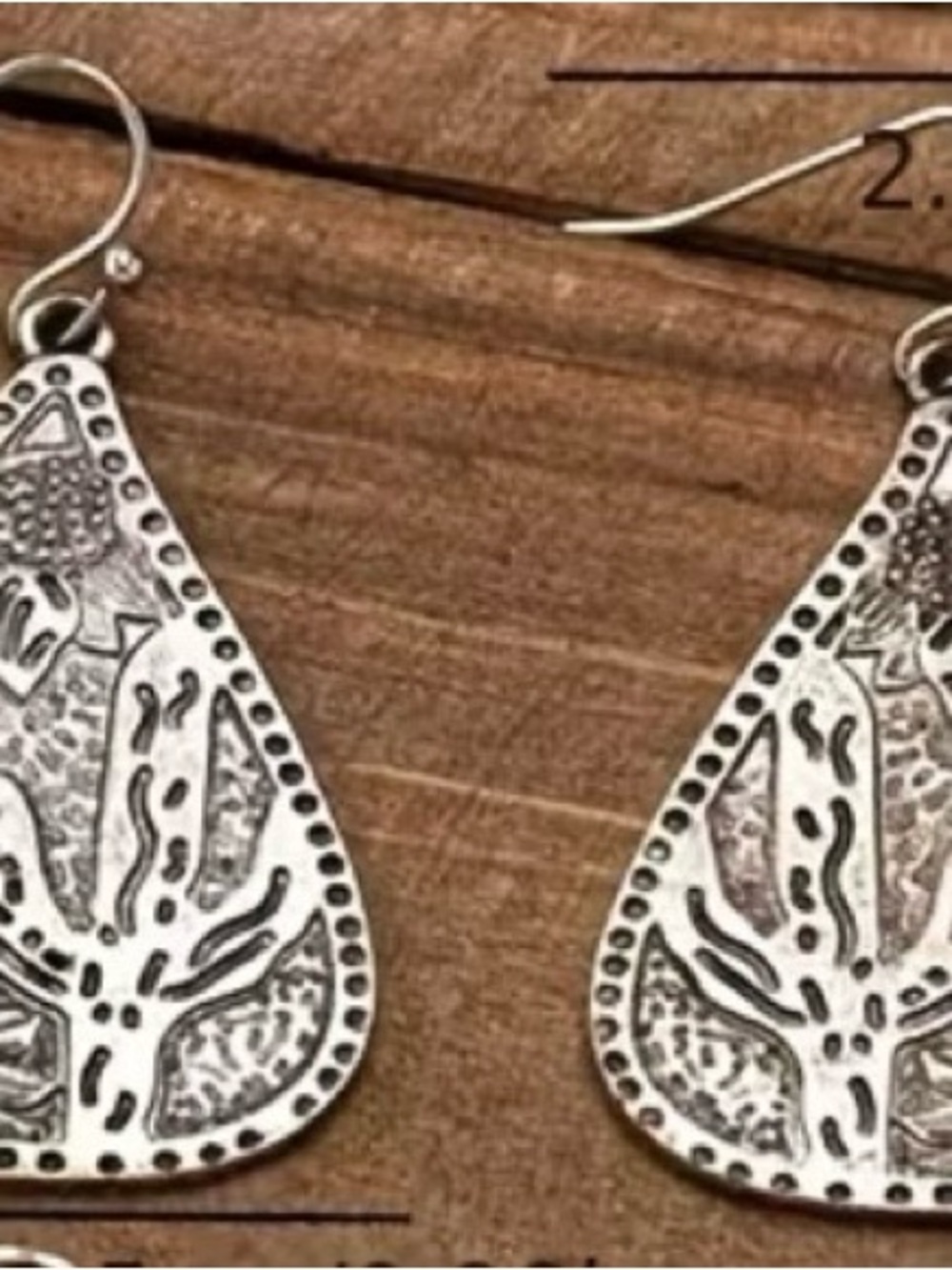 Cactus Alloy Metal Dangle Earrings Rustic Desert Plant Scene Southwestern - Picture 2 of 3